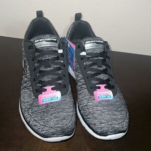 Skechers Women's Black and White Sneakers